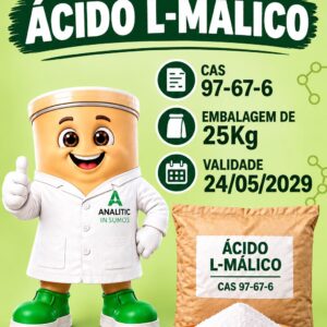 Ácido L-Málico - CAS [97-67-6] - Embalagem com 25kg