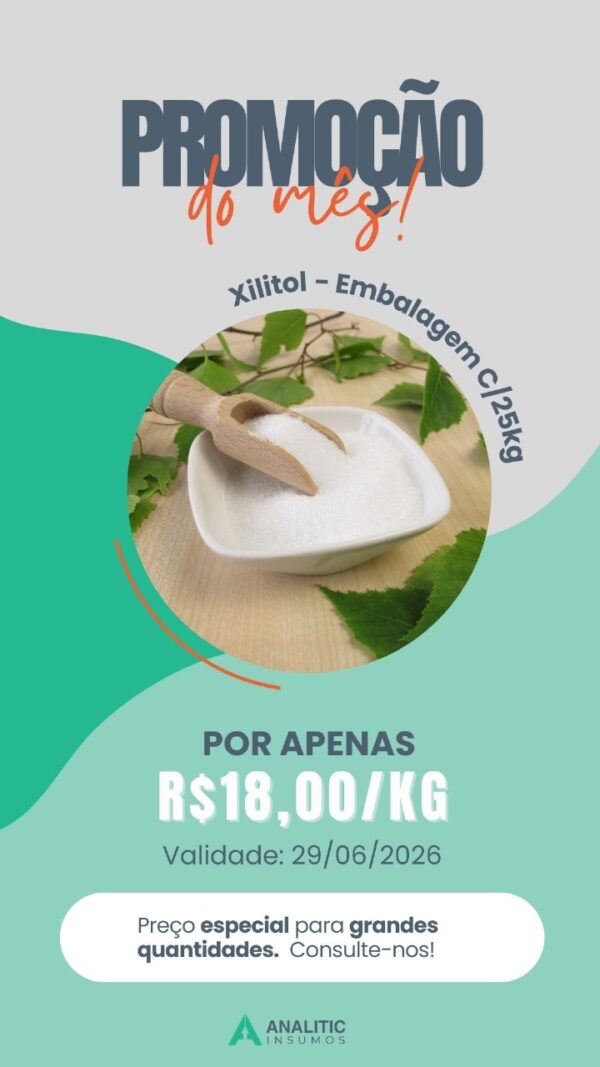 Xilitol  - CAS [87-99-0] - Embalagem com 25kg