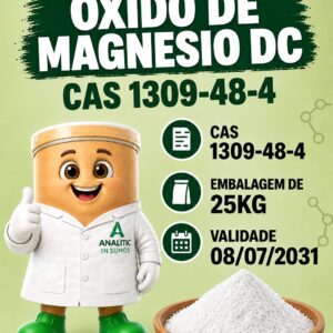 Óxido de Magnésio DC - CAS [1309-48-4] Embalagem com  25Kg