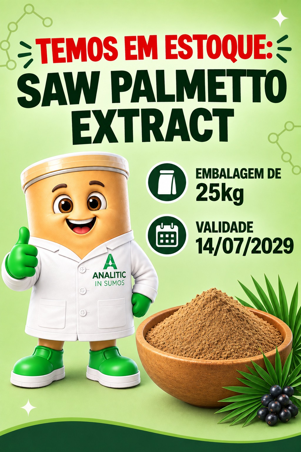 Saw Palmetto Extract - Embalagem com 25kg