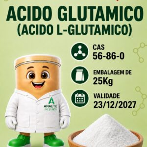 Ácido Glutâmico -  CAS [56-86-0] - Embalagem com 25 kg